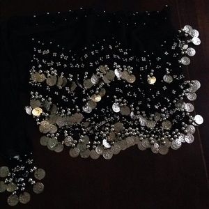 Belly Dance - Black Dance scarf skirt wrap 🌹 so beautiful! ❤️❤️